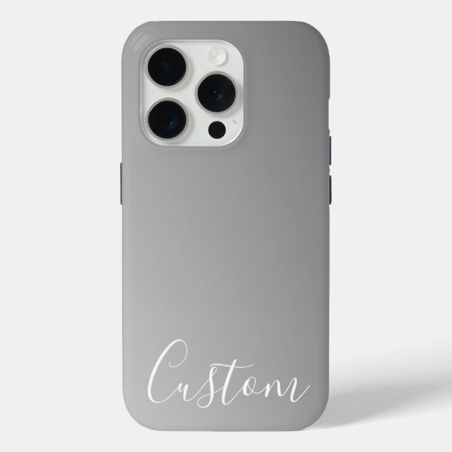 Coques Case-Mate iPhone Écriture moderne élégante blanche avec dégradé gri (Verso)