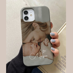 Coque Case-Mate iPhone Écriture moderne personnalisée famille photo compl