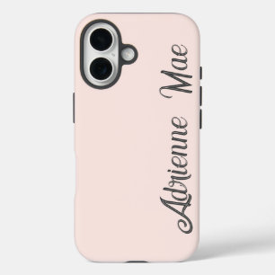 Coque Pour iPhone 16 Écriture Moderne Personnalisée Rose Pâle
