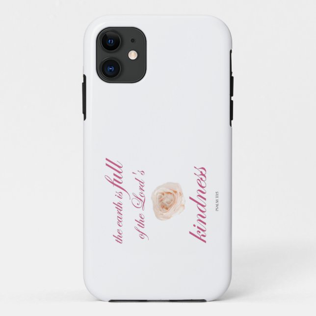 Coques Case-Mate iPhone Écriture, Psaume 33, Rose blanche pleine gentilles (Dos)