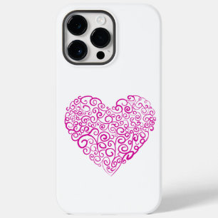 Coque Case-Mate iPhone Écriture spirale coeur rose pour la Saint Valentin