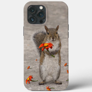 Case-Mate iPhone Case Écureuil animal mignon avec tournesol rouge Titho