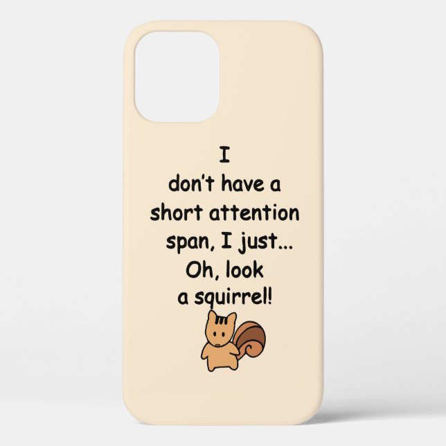 Coques Case-Mate iPhone Écureuil humoristique à courte durée d'attention (Verso)