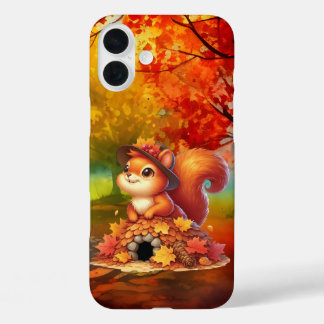 Coque Pour iPhone 16 Plus Écureuil mignon de saison automnale