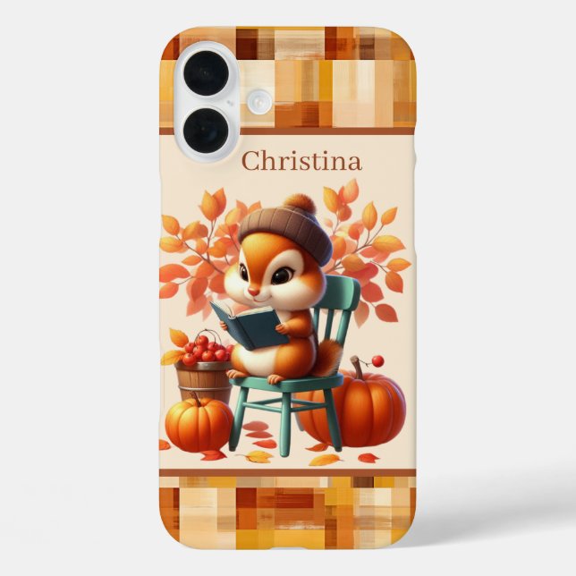 Coques Case-Mate iPhone Écureuil saisonnier d'automne amusant ajouter un n (Verso)