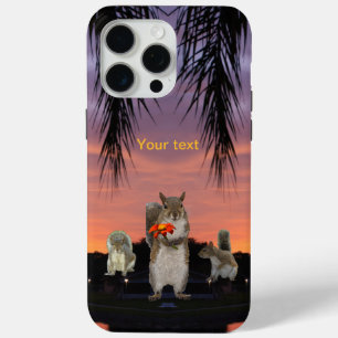 Coque Case-Mate iPhone Écureuils mignons au coucher du soleil tropical