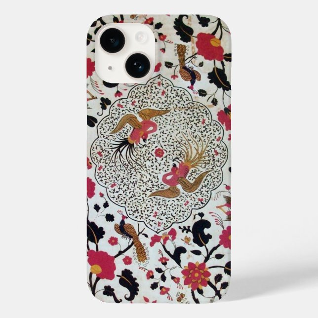 COQUES Case-Mate iPhone EDEN / ELEGANT RED BLACK WHITE FLOWERS AND BIRDS (Verso)