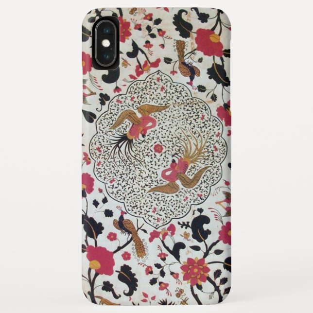 COQUES Case-Mate iPhone EDEN / ELEGANT RED BLACK WHITE FLOWERS AND BIRDS (Dos)