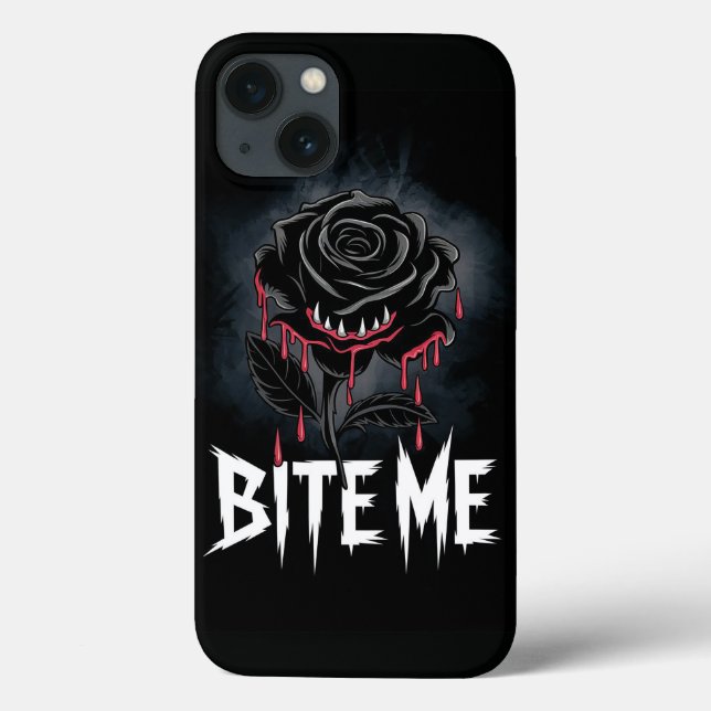 Coques Case-Mate iPhone Edgy 'Bite Me' Design Rose gothique (Verso)