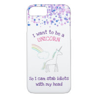 Edgy Unicorn avec arc en ciel et Confetti Funny