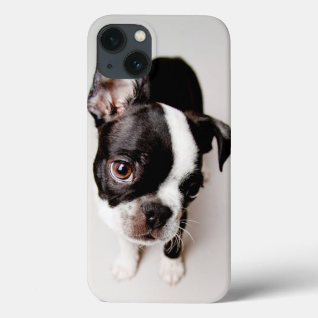 Coques Case-Mate iPhone Edison Boston Terrier puppy. (Verso)