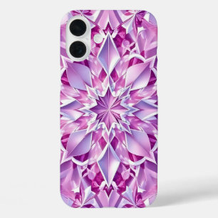 Coque Pour iPhone 16 Plus Effet de cristal violet et rose