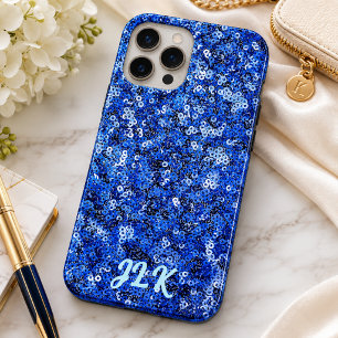 Case-Mate iPhone Case Effet Paillettes Bleu Monogramme