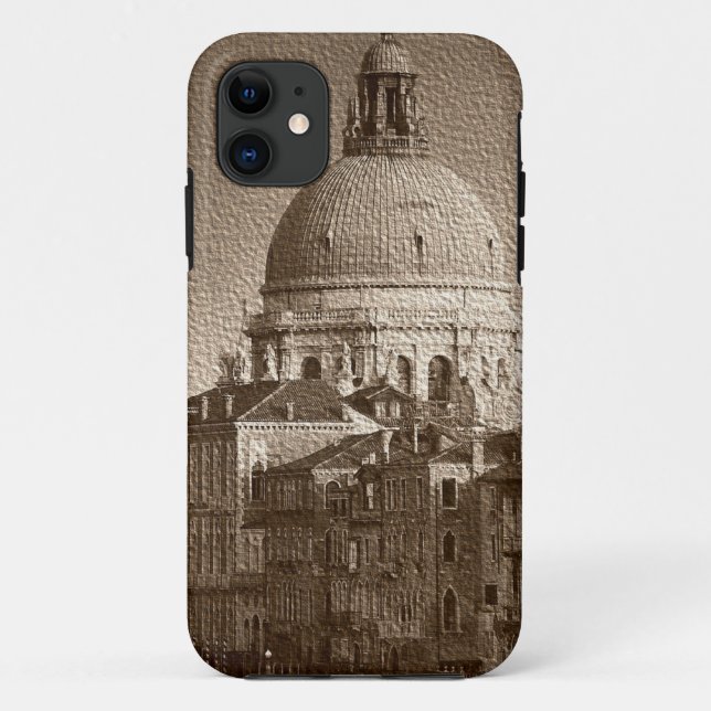 Coques Case-Mate iPhone Effet Papier Sepia Venise Grand Canal (Dos)