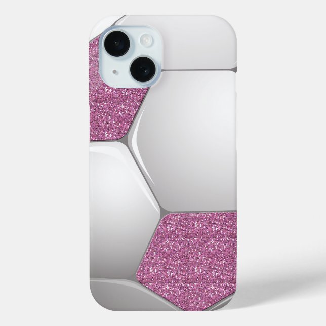 Coques Case-Mate iPhone Effet Parties scintillant rose boule de football (Verso)