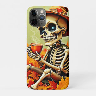 Case-Mate iPhone Case Éffrayant Automne Skeleton's Coffee Break Design