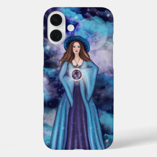 COQUE POUR iPhone 16 PLUS ÉFFRAYANT BLEU & PURPLE HALLOWEEN WITTER & PLEINE 