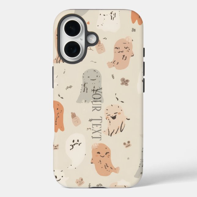 Coques Case-Mate iPhone Éffrayant Ghost Halloween Personnalisé iPhone 16 C (Verso)