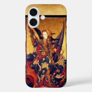 Coque Pour iPhone 16 Église Saint-Michel-Vanquishing Devil as Medieval