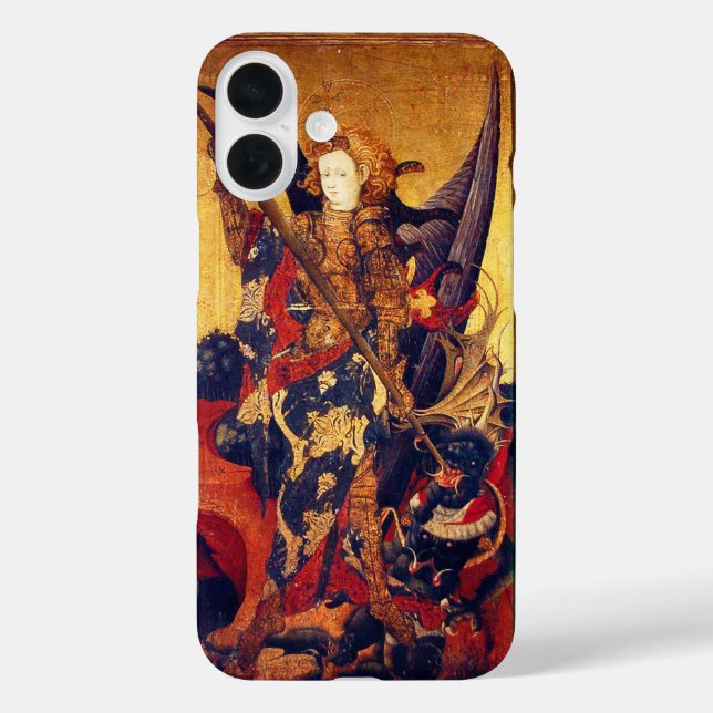 Coques Case-Mate iPhone Église Saint-Michel-Vanquishing Devil as Medieval  (Verso)