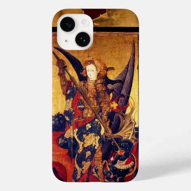 Coques Case-Mate iPhone Église Saint-Michel-Vanquishing Devil as Medieval  (Verso)