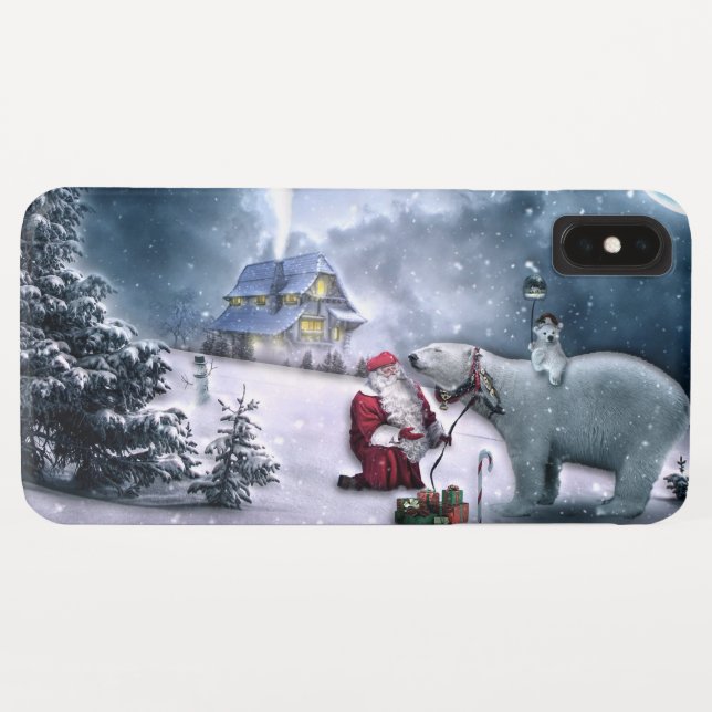 Coques Case-Mate iPhone Église Santa Claus et Polar Bear (Dos (Horizontal))