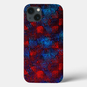 Case-Mate iPhone Case Égratignures croisées rouges et bleues en carré ou