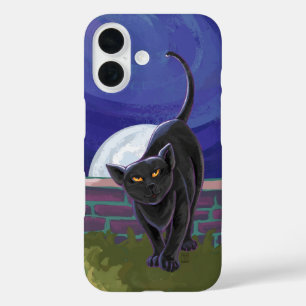Coque Pour iPhone 16 Électronique Chat Noir