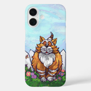 Coque Pour iPhone 16 Électronique Chat Roux