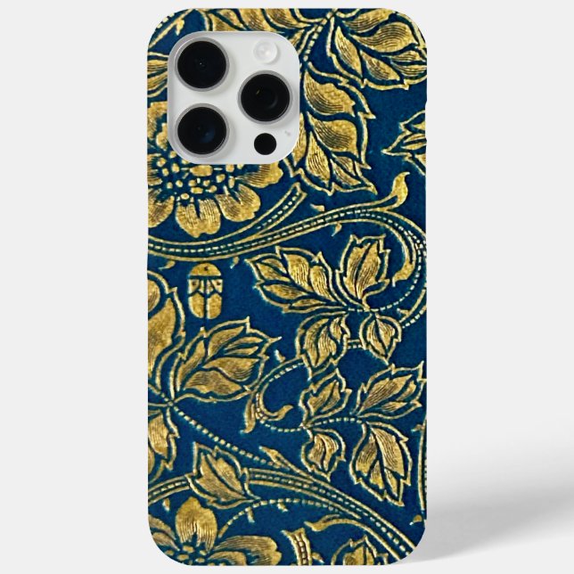 Coques Case-Mate iPhone Élégance Bleu Doré  (Verso)