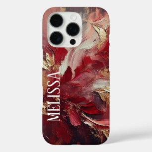 Coque iPhone 16 Pro Élégance Bourguignonne en Or avec Nom en Acrylique