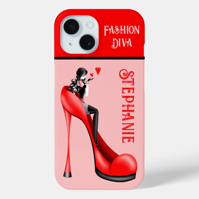Coques Case-Mate iPhone Élégance Chic : Dame Fashionable Envoyant un Baise (Verso)