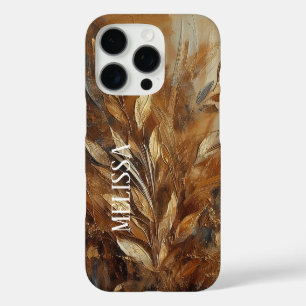 Coque iPhone 16 Pro Élégance des Tons Terreux Dorés en Acrylique avec