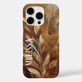 Coque iPhone 16 Pro Élégance des Tons Terreux Dorés en Acrylique avec