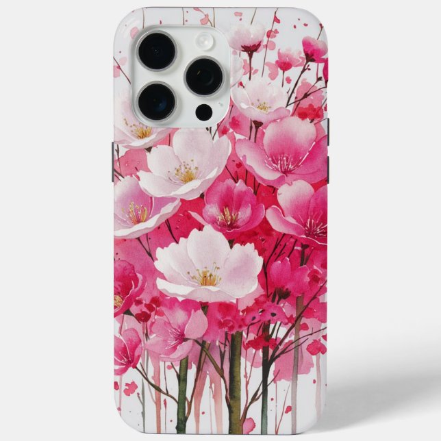 Coques Case-Mate iPhone Elégance en fleurs de cerise - Aquarelle Design Fl (Verso)