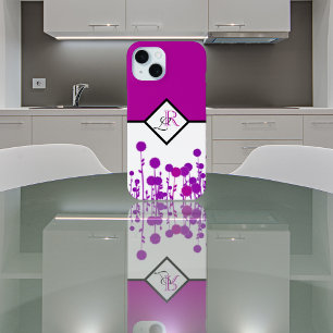 Coque Case-Mate iPhone Élégance en fleurs : monogramme personnalisé