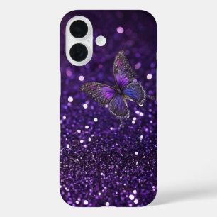Coque Pour iPhone 16 Élégance Enchantante : Le papillon pourpre