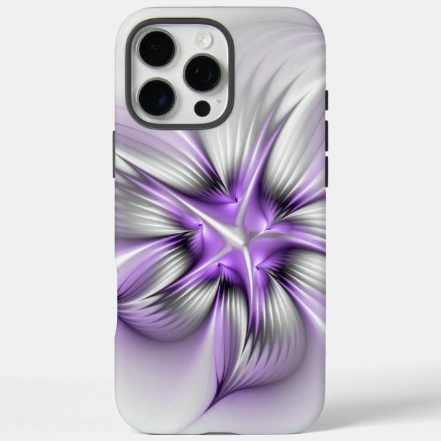 Coques Case-Mate iPhone Élégance florale Art Abstrait Violet Fractal moder (Verso)