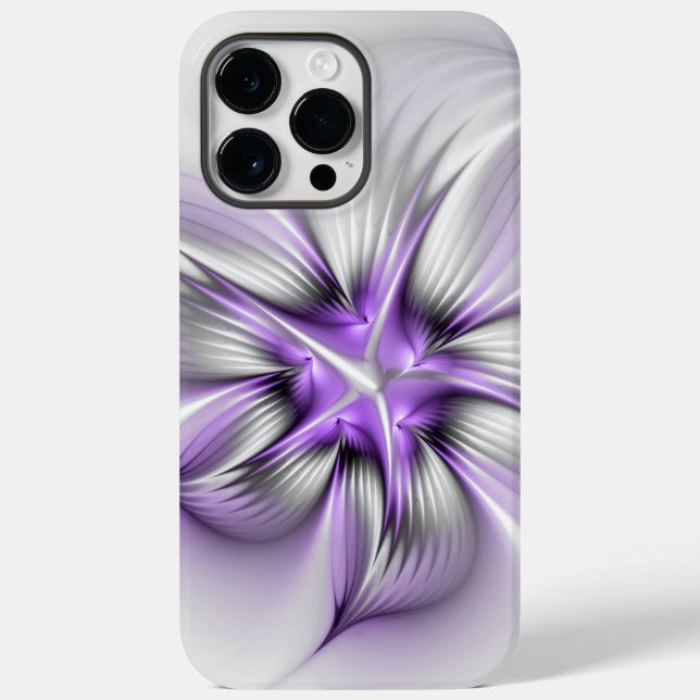 Coques Case-Mate iPhone Élégance florale Art Abstrait Violet Fractal moder (Verso)