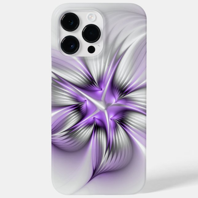 Coques Case-Mate iPhone Élégance florale Art fractal violet abstrait moder (Verso)