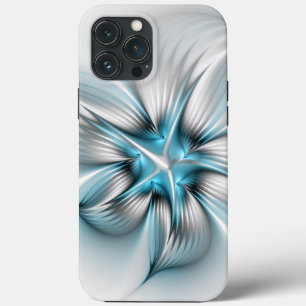 Case-Mate iPhone Case Élégance florale Art moderne Abstrait bleu fractal