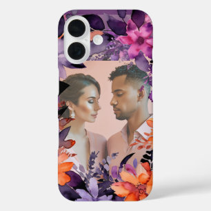 Coque Pour iPhone 16 Élégance florale Fleur pourpre Photo romantique