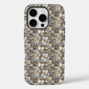 Coque iPhone 16 Pro Élégance Florale : Infusée de Perles