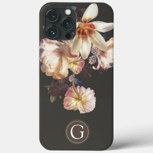 Case-Mate iPhone Case Élégance foncée Floral Personnalisé Monogramme