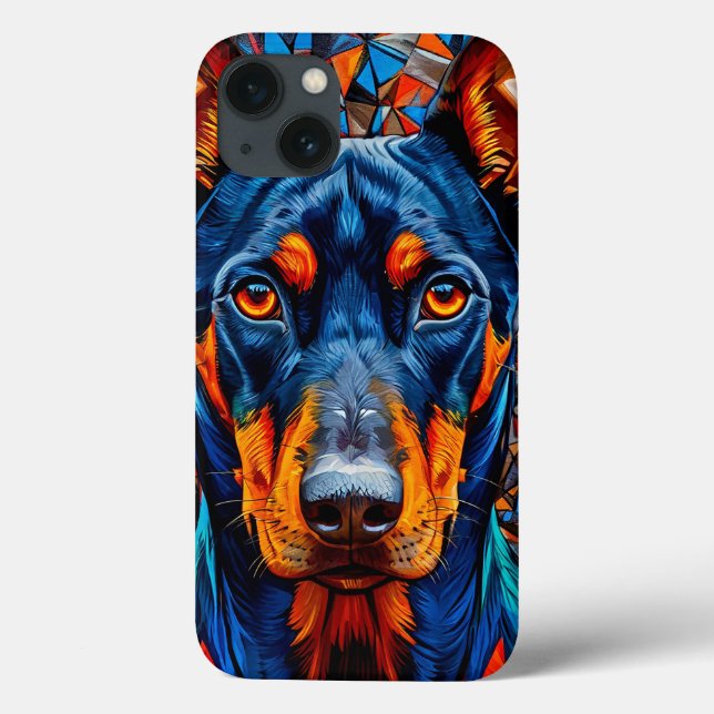 Coques Case-Mate iPhone 🐾 Élégance géométrique Dobermann ✨ Moderne Abstra (Verso)