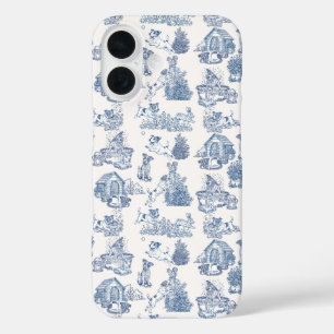 Coque Pour iPhone 16 Élégance Jack Russell Toile Française Bleue