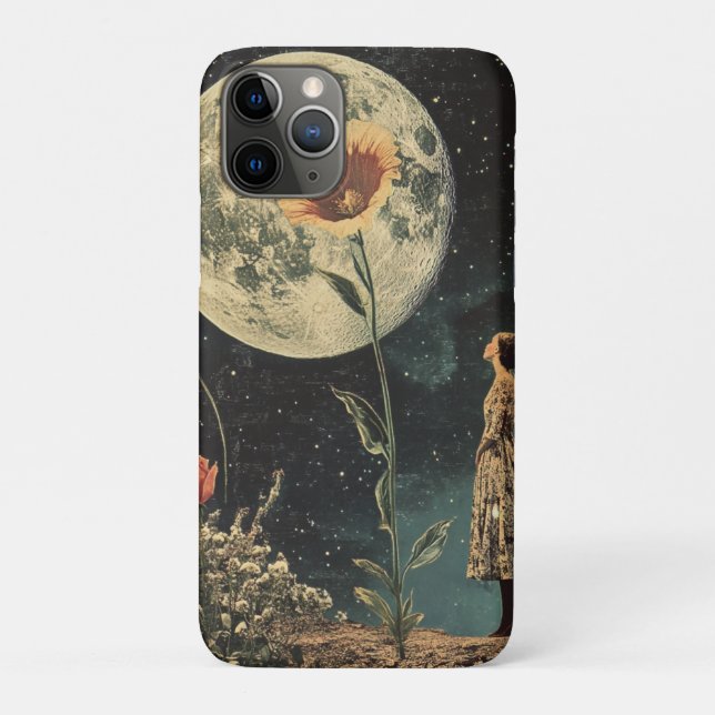 Coques Case-Mate iPhone Élégance Lune - Femme avec Lune (Dos)
