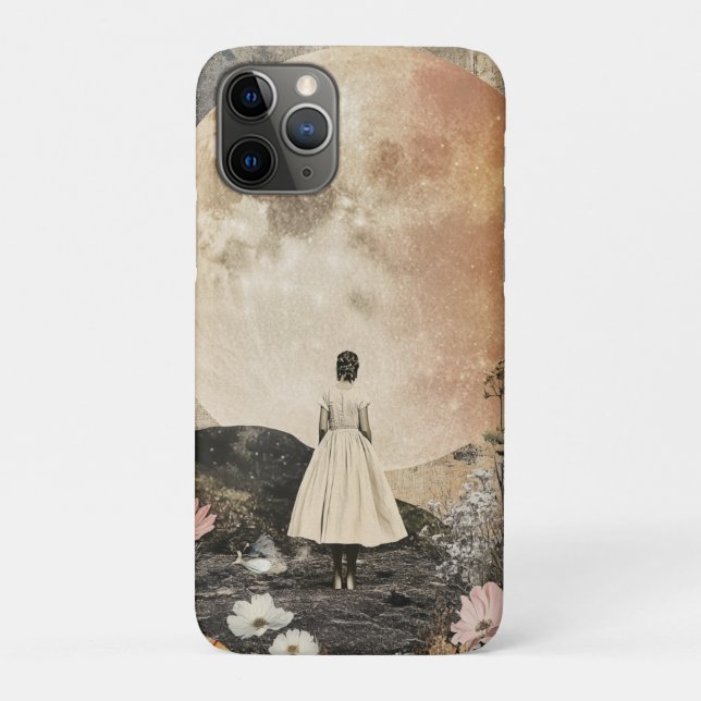 Coques Case-Mate iPhone Élégance Lune - Vue arrière de la femme avec Lune  (Dos)
