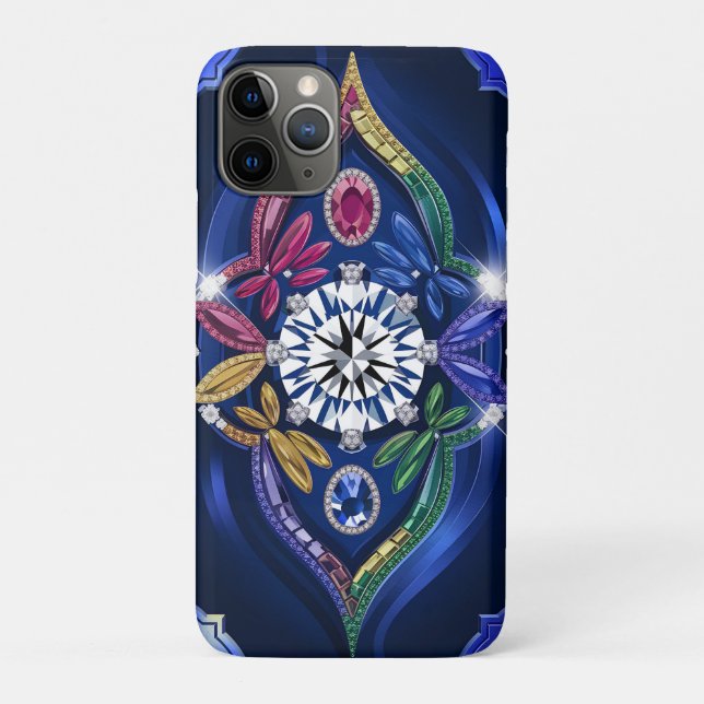 Coques Case-Mate iPhone Élégance opulente : Gravé de diamants et de pierre (Dos)