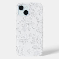 Élégance pure Blanc Embossé Boîtier de téléphone f